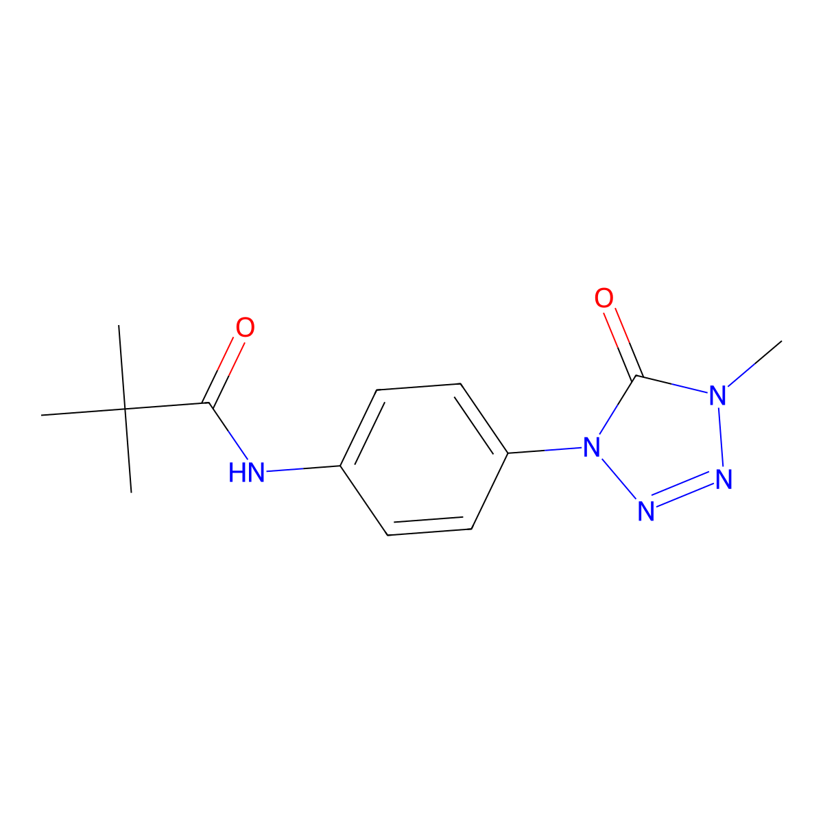 N-(4-(4-methyl-5-oxo-4,5-dihydro-1H-tetrazol-1-yl)phenyl)pivalamide molecular structure, CAS 1396560-99-8