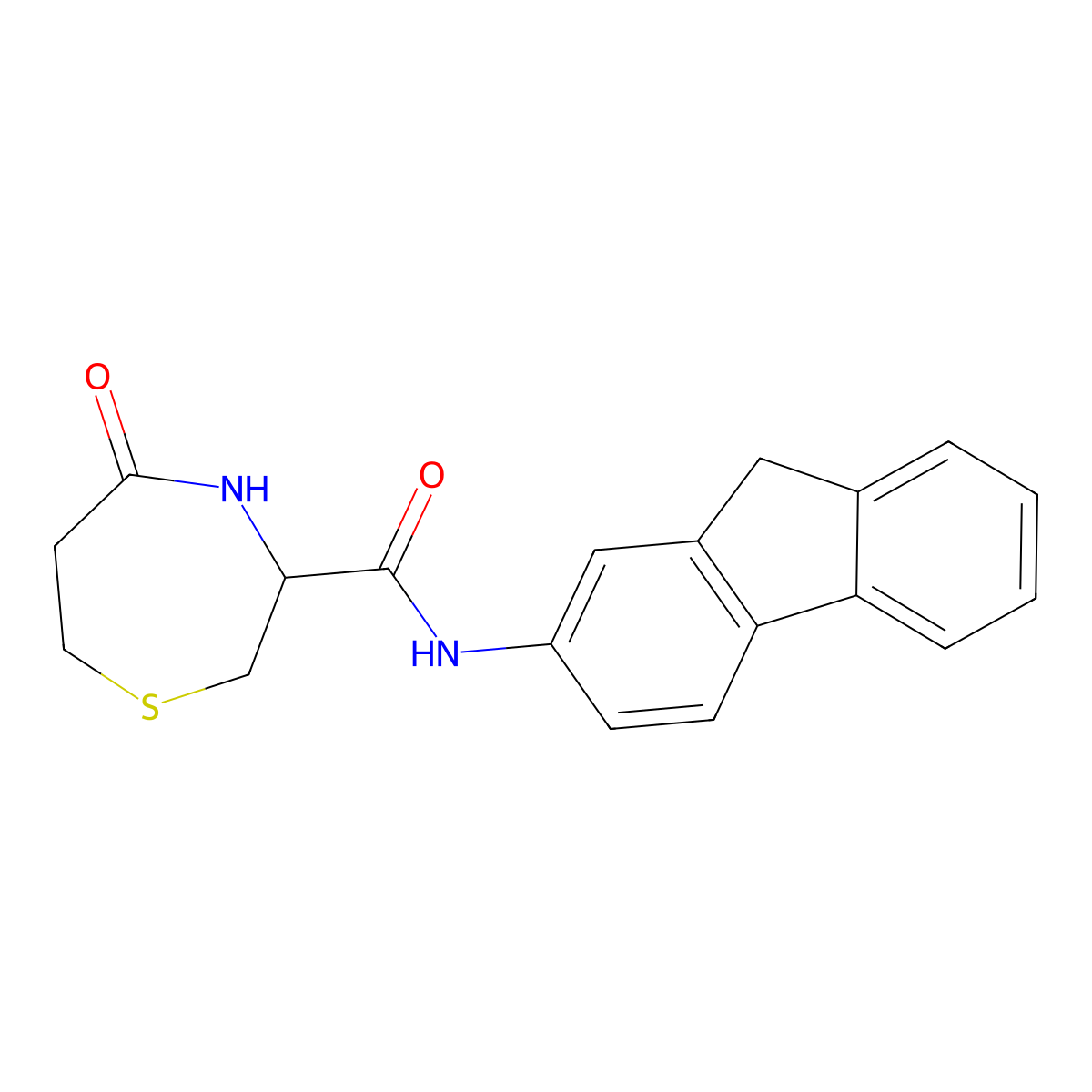 N-(9H-fluoren-2-yl)-5-oxo-1,4-thiazepane-3-carboxamide molecular structure, CAS 1396562-35-8