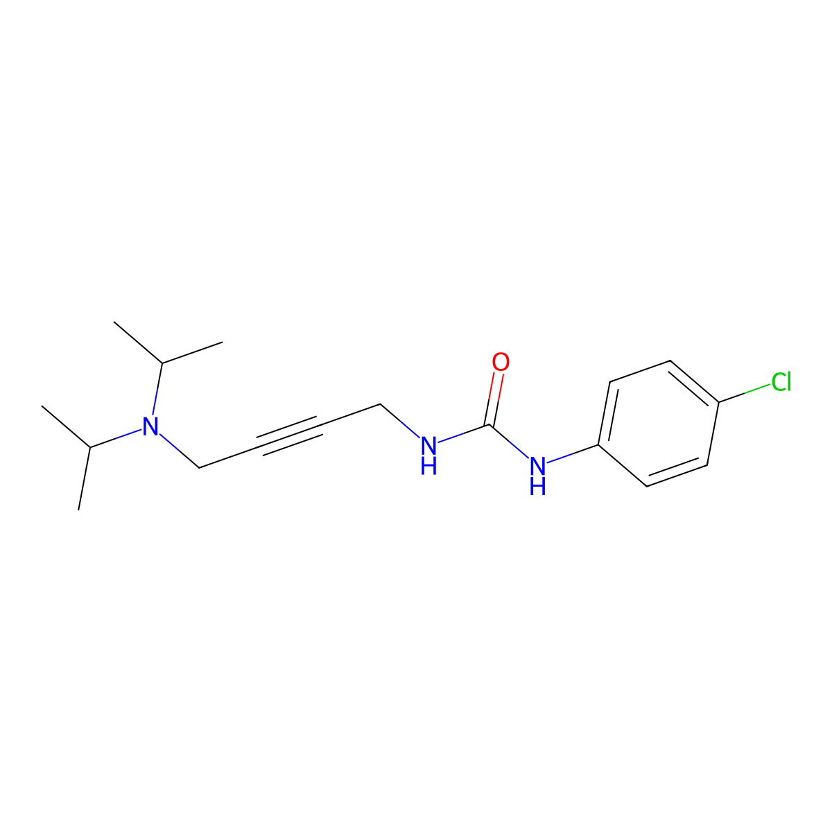 1-(4-Chlorophenyl)-3-(4-(diisopropylamino)but-2-yn-1-yl)urea molecular structure, CAS 1396562-90-5