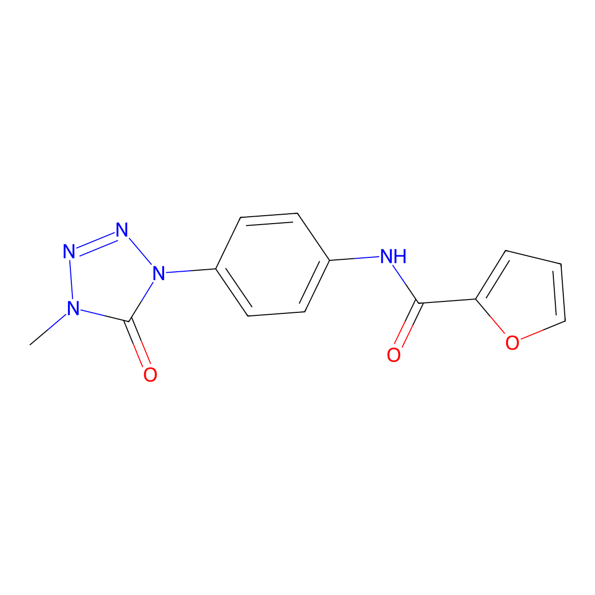 N-(4-(4-methyl-5-oxo-4,5-dihydro-1H-tetrazol-1-yl)phenyl)furan-2-carboxamide molecular structure, CAS 1396562-91-6