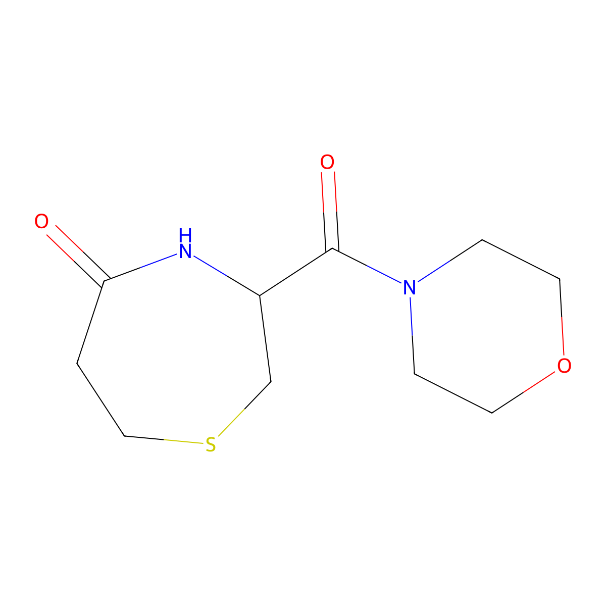 3-(Morpholine-4-carbonyl)-1,4-thiazepan-5-one molecular structure, CAS 1396562-92-7
