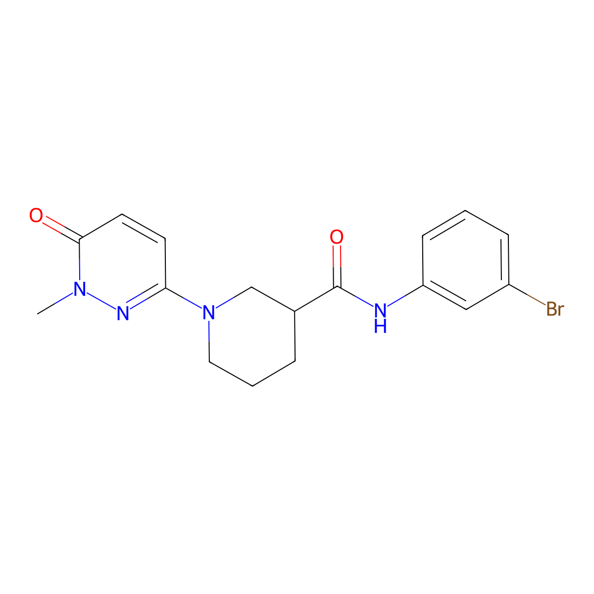 N-(3-bromophenyl)-1-(1-methyl-6-oxo-1,6-dihydropyridazin-3-yl)piperidine-3-carboxamide molecular structure, CAS 1396563-29-3