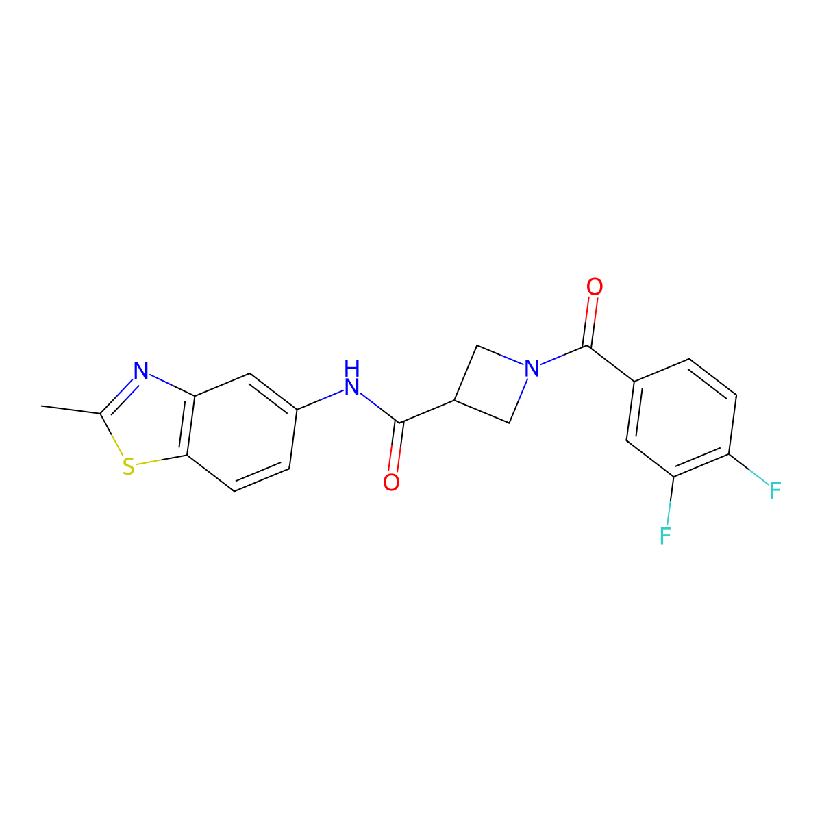 1-(3,4-difluorobenzoyl)-N-(2-methylbenzo[d]thiazol-5-yl)azetidine-3-carboxamide molecular structure, CAS 1396563-31-7