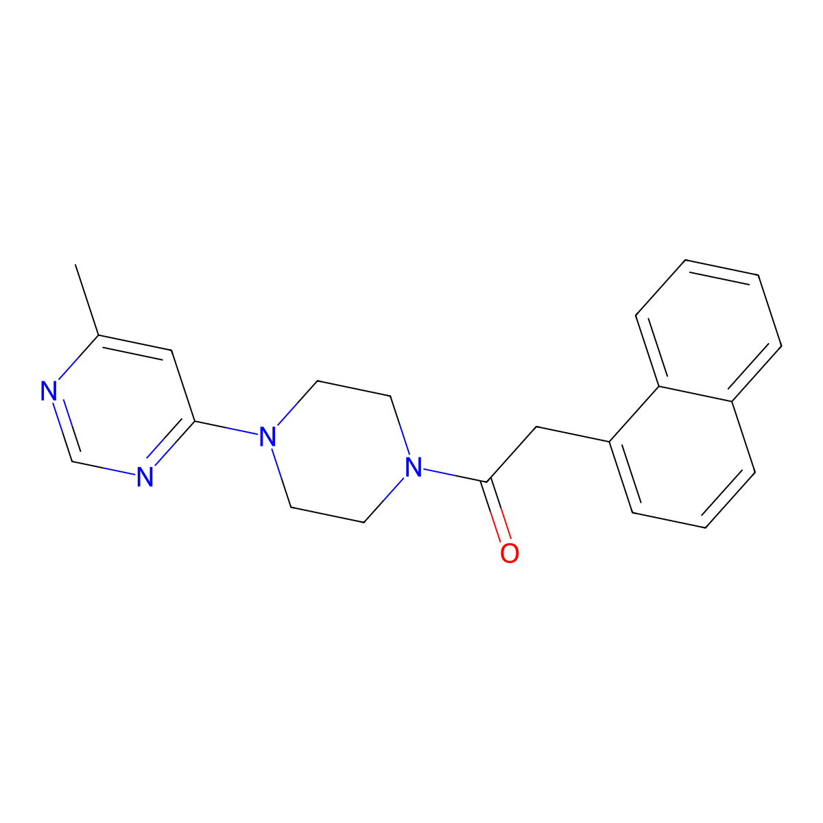 1-(4-(6-Methylpyrimidin-4-yl)piperazin-1-yl)-2-(naphthalen-1-yl)ethanone molecular structure, CAS 1396564-34-3