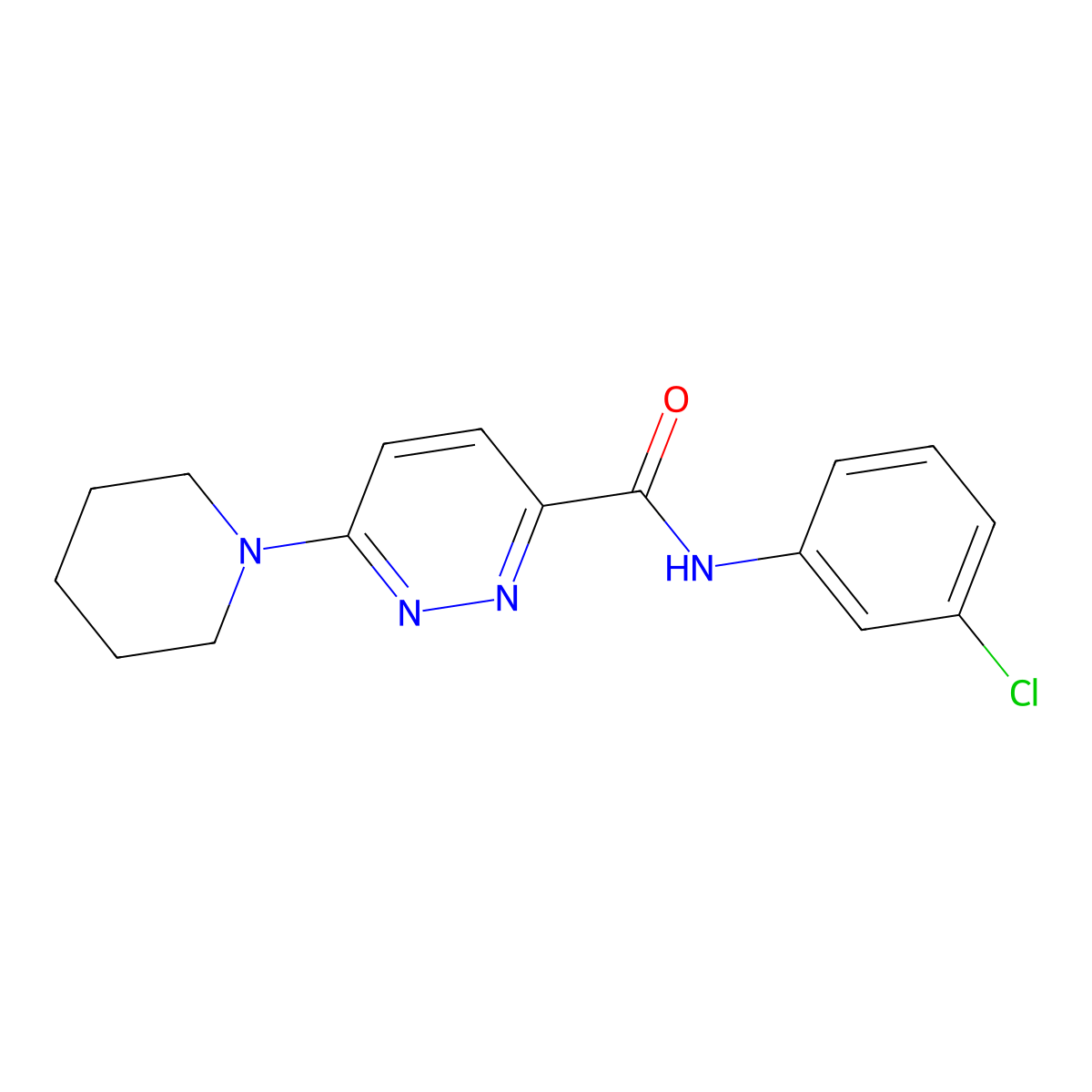 N-(3-chlorophenyl)-6-(piperidin-1-yl)pyridazine-3-carboxamide molecular structure, CAS 1396564-90-1