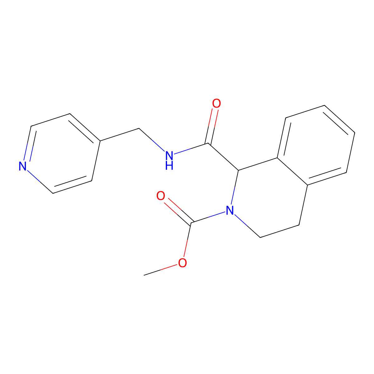 methyl 1-((pyridin-4-ylmethyl)carbamoyl)-3,4-dihydroisoquinoline-2(1H)-carboxylate molecular structure, CAS 1396565-09-5