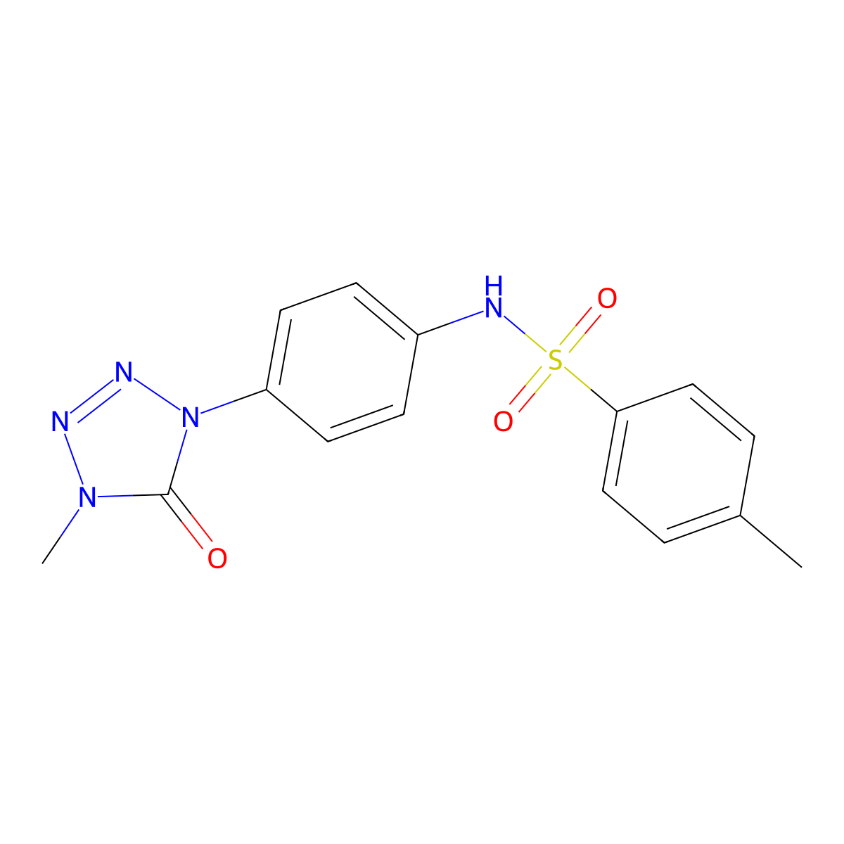 4-methyl-N-(4-(4-methyl-5-oxo-4,5-dihydro-1H-tetrazol-1-yl)phenyl)benzenesulfonamide molecular structure, CAS 1396565-11-9