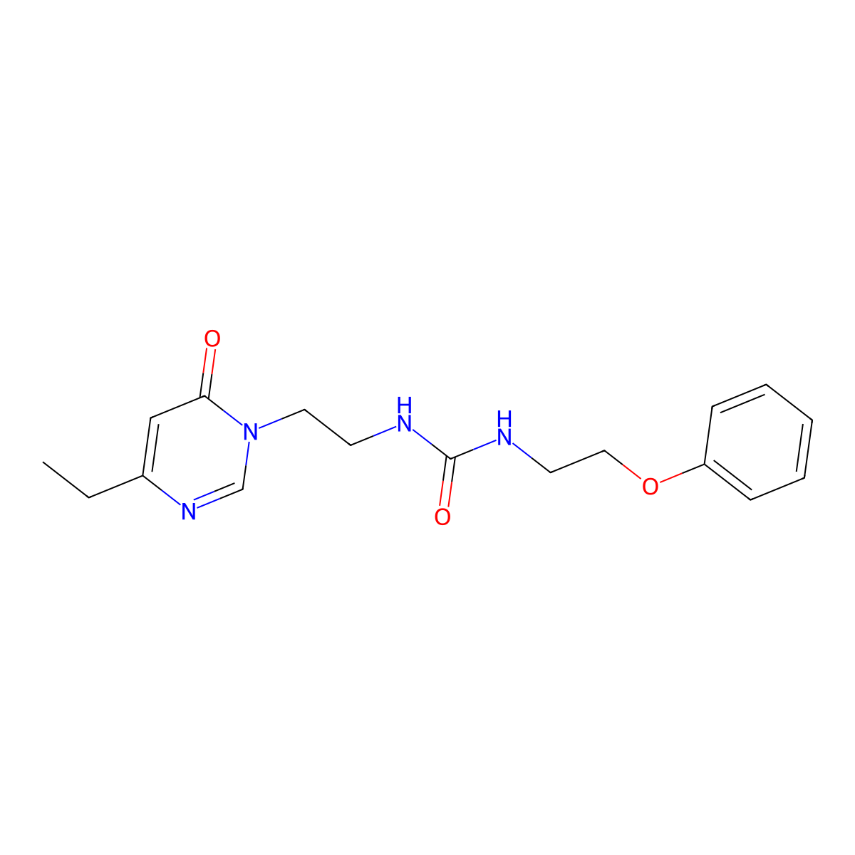 1-(2-(4-ethyl-6-oxopyrimidin-1(6H)-yl)ethyl)-3-(2-phenoxyethyl)urea molecular structure, CAS 1396565-26-6