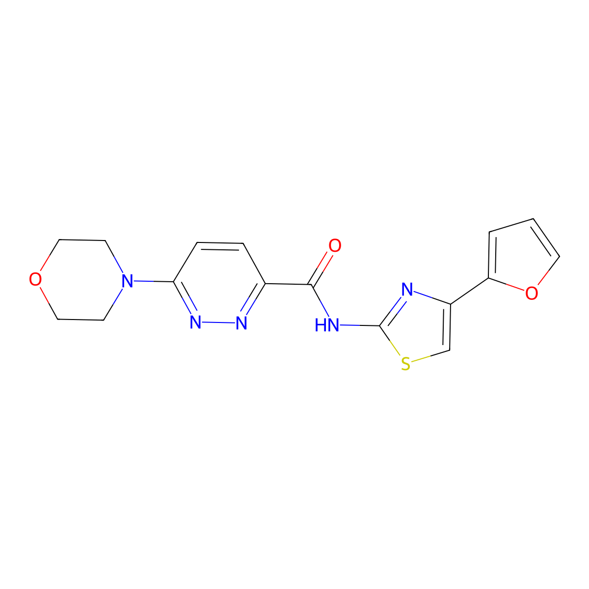 N-(4-(furan-2-yl)thiazol-2-yl)-6-morpholinopyridazine-3-carboxamide molecular structure, CAS 1396565-45-9