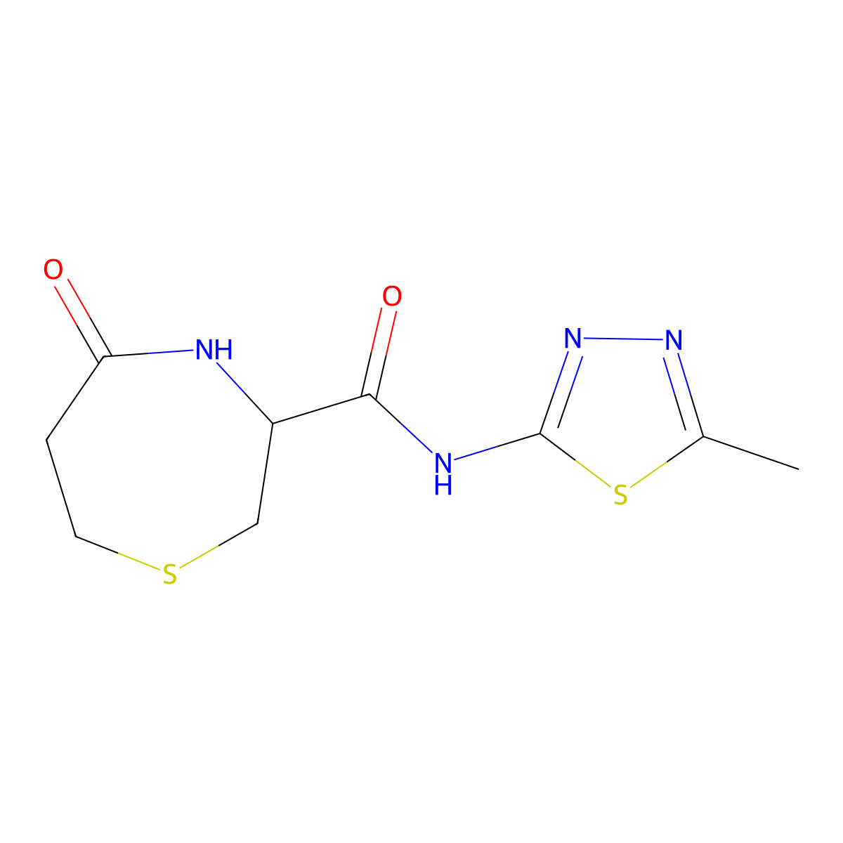 N-(5-methyl-1,3,4-thiadiazol-2-yl)-5-oxo-1,4-thiazepane-3-carboxamide molecular structure, CAS 1396565-49-3