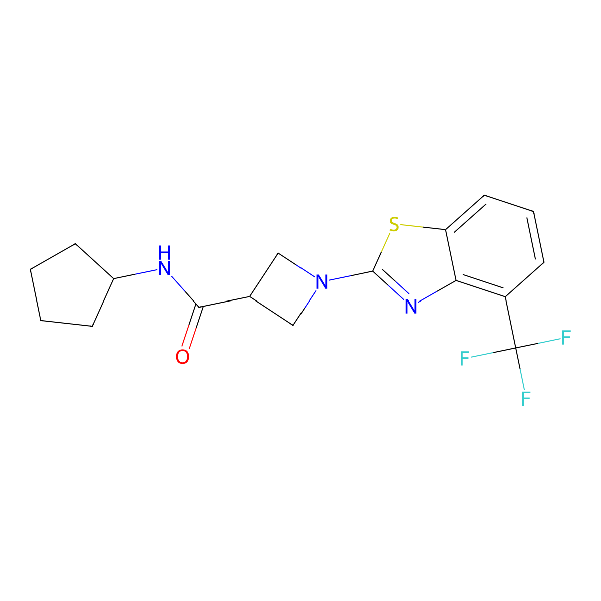 N-cyclopentyl-1-(4-(trifluoromethyl)benzo[d]thiazol-2-yl)azetidine-3-carboxamide molecular structure, CAS 1396565-72-2