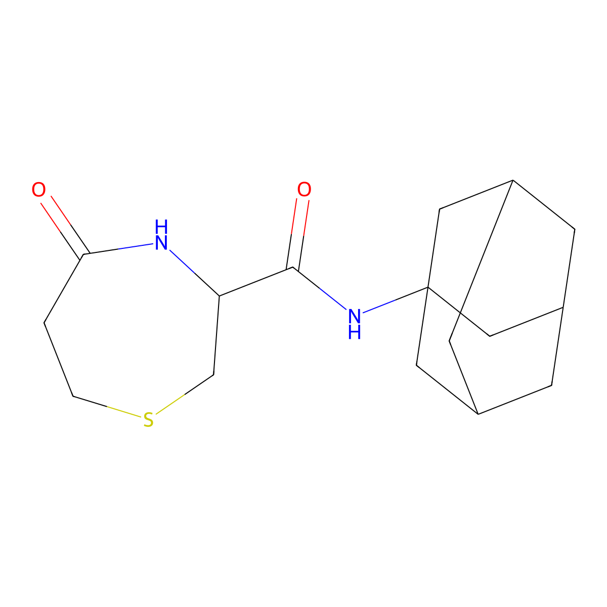 N-(adamantan-1-yl)-5-oxo-1,4-thiazepane-3-carboxamide molecular structure, CAS 1396566-65-6
