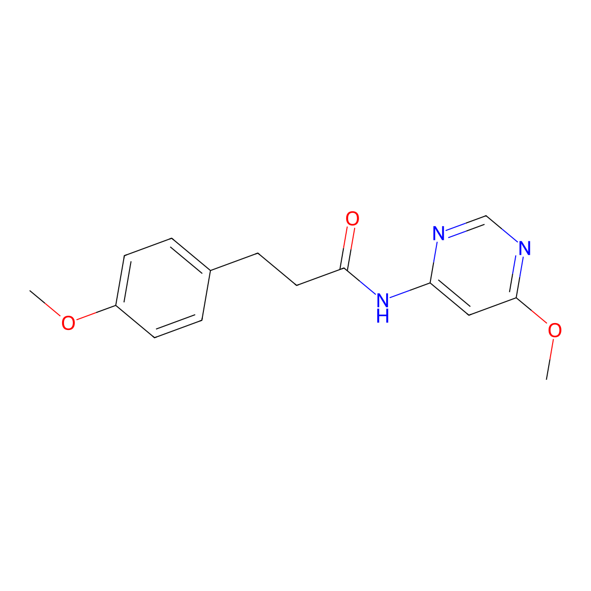 3-(4-methoxyphenyl)-N-(6-methoxypyrimidin-4-yl)propanamide molecular structure, CAS 1396567-15-9