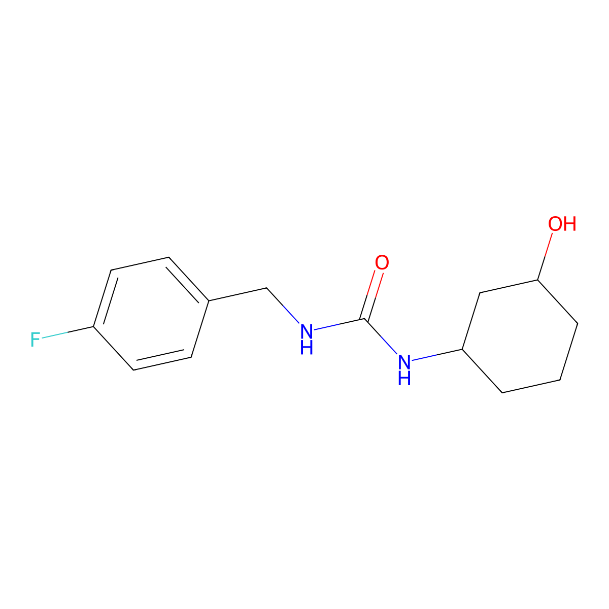 1-(4-Fluorobenzyl)-3-(3-hydroxycyclohexyl)urea molecular structure, CAS 1396568-04-9