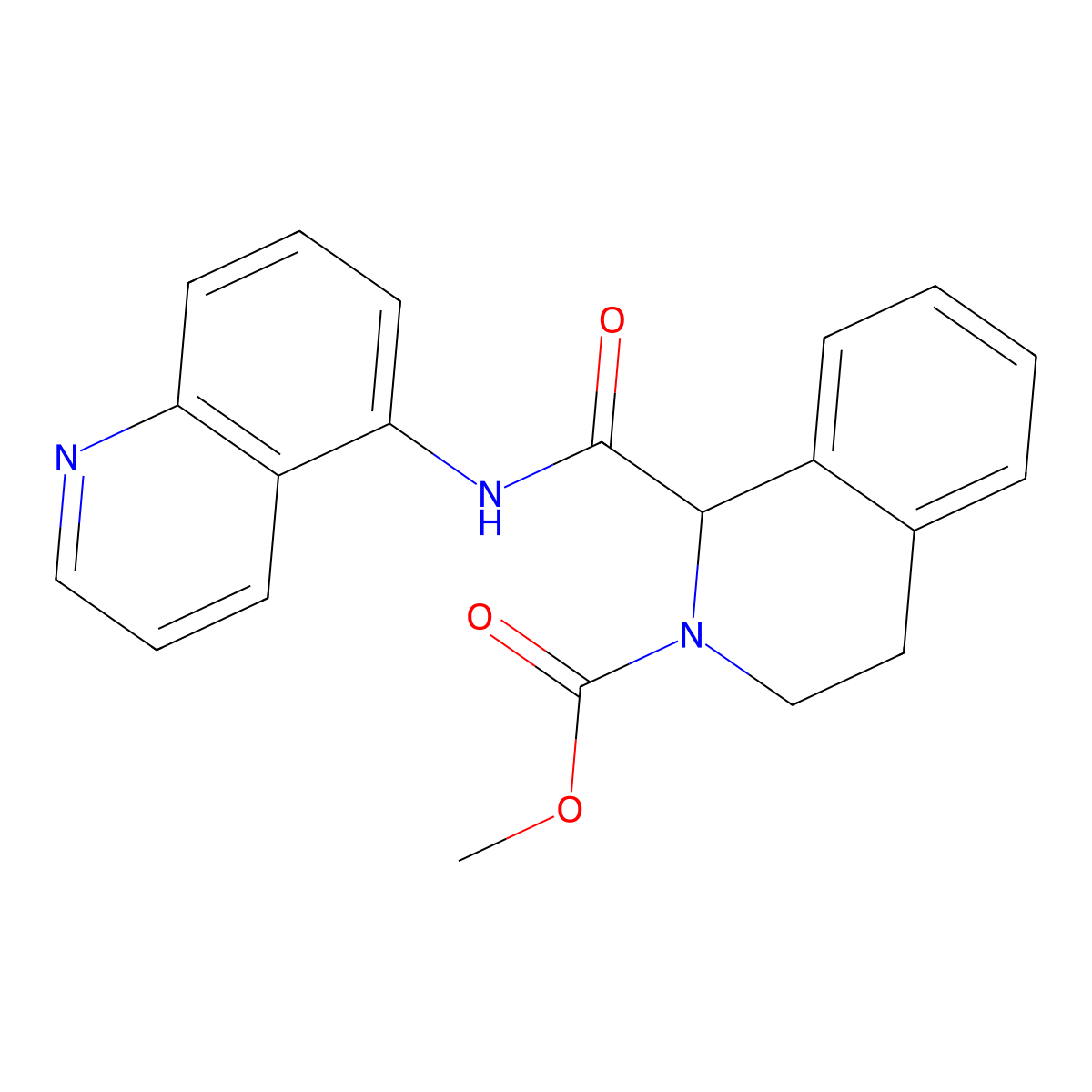 methyl 1-(quinolin-5-ylcarbamoyl)-3,4-dihydroisoquinoline-2(1H)-carboxylate molecular structure, CAS 1396569-30-4