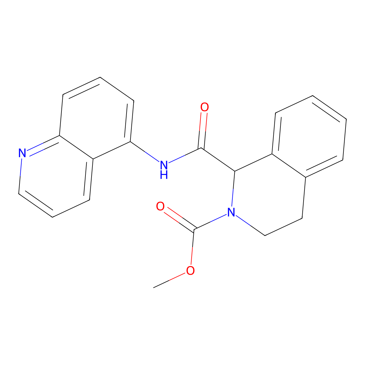 methyl 1-(quinolin-5-ylcarbamoyl)-3,4-dihydroisoquinoline-2(1H)-carboxylate molecular structure, CAS 1396569-30-4