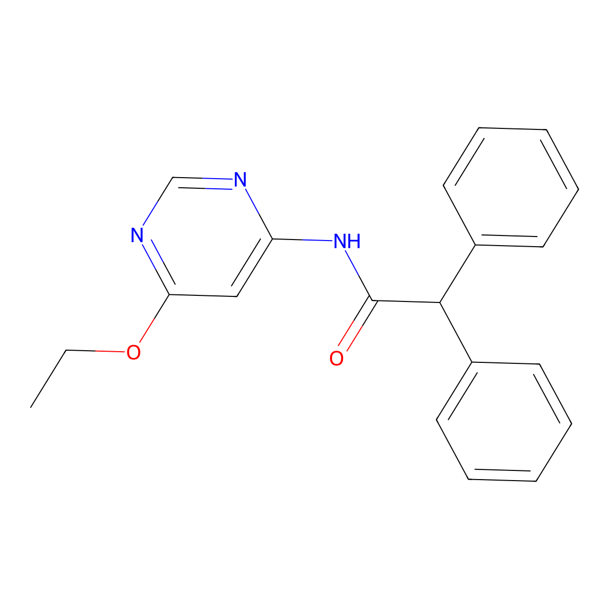 N-(6-ethoxypyrimidin-4-yl)-2,2-diphenylacetamide molecular structure, CAS 1396570-89-0