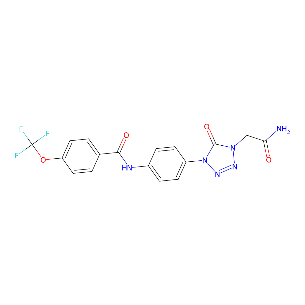 N-(4-(4-(2-amino-2-oxoethyl)-5-oxo-4,5-dihydro-1H-tetrazol-1-yl)phenyl)-4-(trifluoromethoxy)benzamide molecular structure, CAS 1396571-06-4
