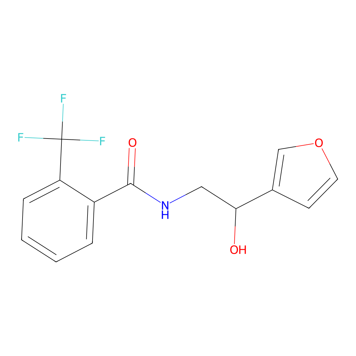 N-[2-(furan-3-yl)-2-hydroxyethyl]-2-(trifluoromethyl)benzamide molecular structure, CAS 1396572-10-3
