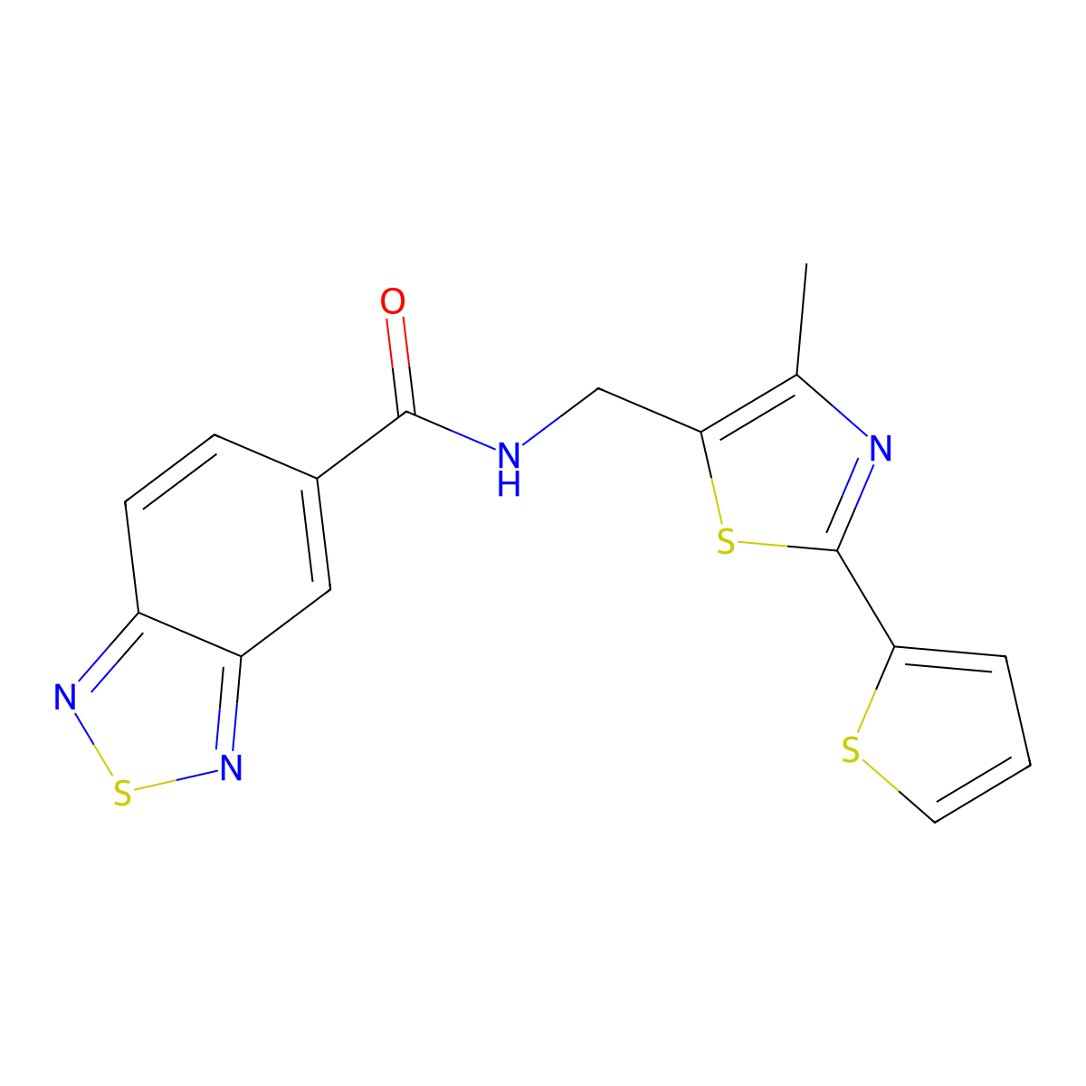 N-((4-methyl-2-(thiophen-2-yl)thiazol-5-yl)methyl)benzo[c][1,2,5]thiadiazole-5-carboxamide molecular structure, CAS 1396573-81-1