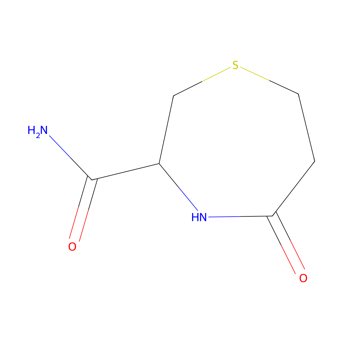 5-Oxo-1,4-thiazepane-3-carboxamide molecular structure, CAS 1396573-82-2