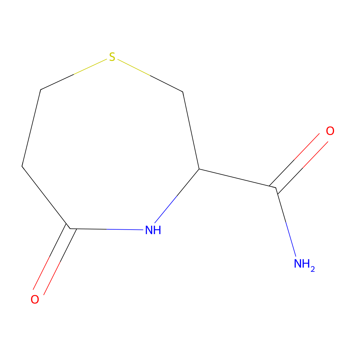 5-Oxo-1,4-thiazepane-3-carboxamide molecular structure, CAS 1396573-82-2
