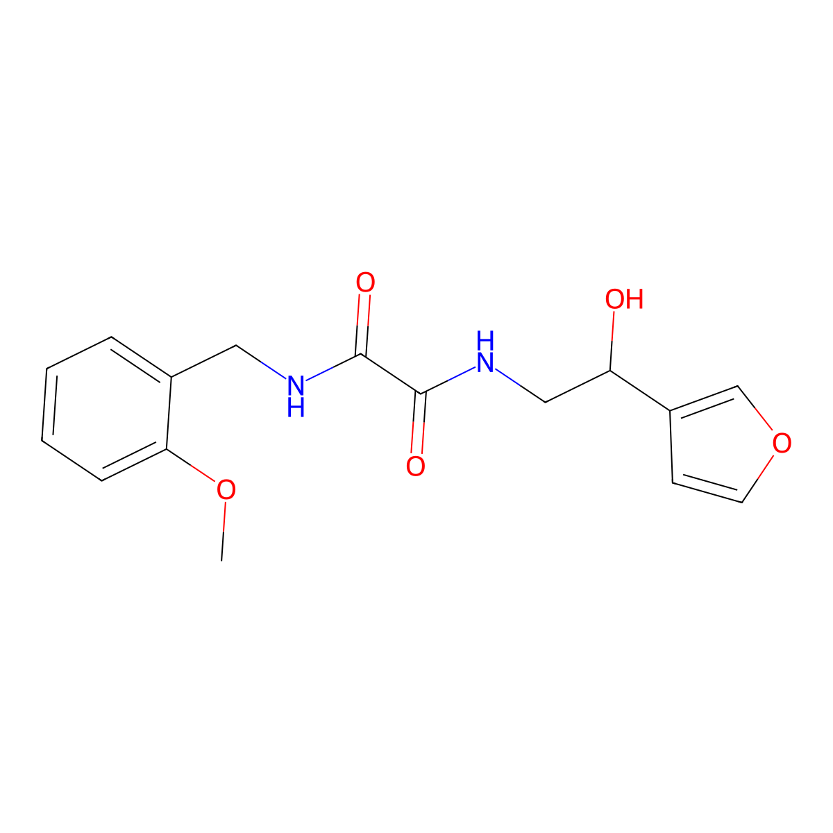 N1-(2-(furan-3-yl)-2-hydroxyethyl)-N2-(2-methoxybenzyl)oxalamide molecular structure, CAS 1396576-69-4