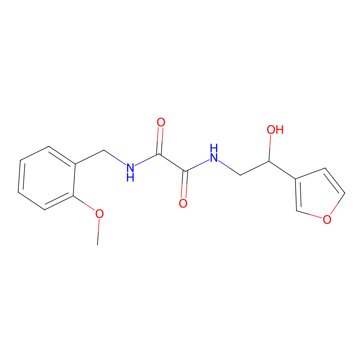 N1-(2-(furan-3-yl)-2-hydroxyethyl)-N2-(2-methoxybenzyl)oxalamide molecular structure, CAS 1396576-69-4