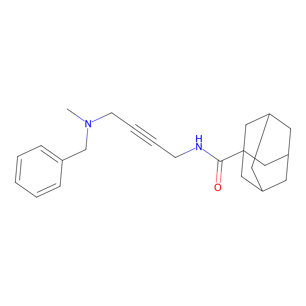N-{4-[benzyl(methyl)amino]but-2-yn-1-yl}adamantane-1-carboxamide molecular structure, CAS 1396576-70-7