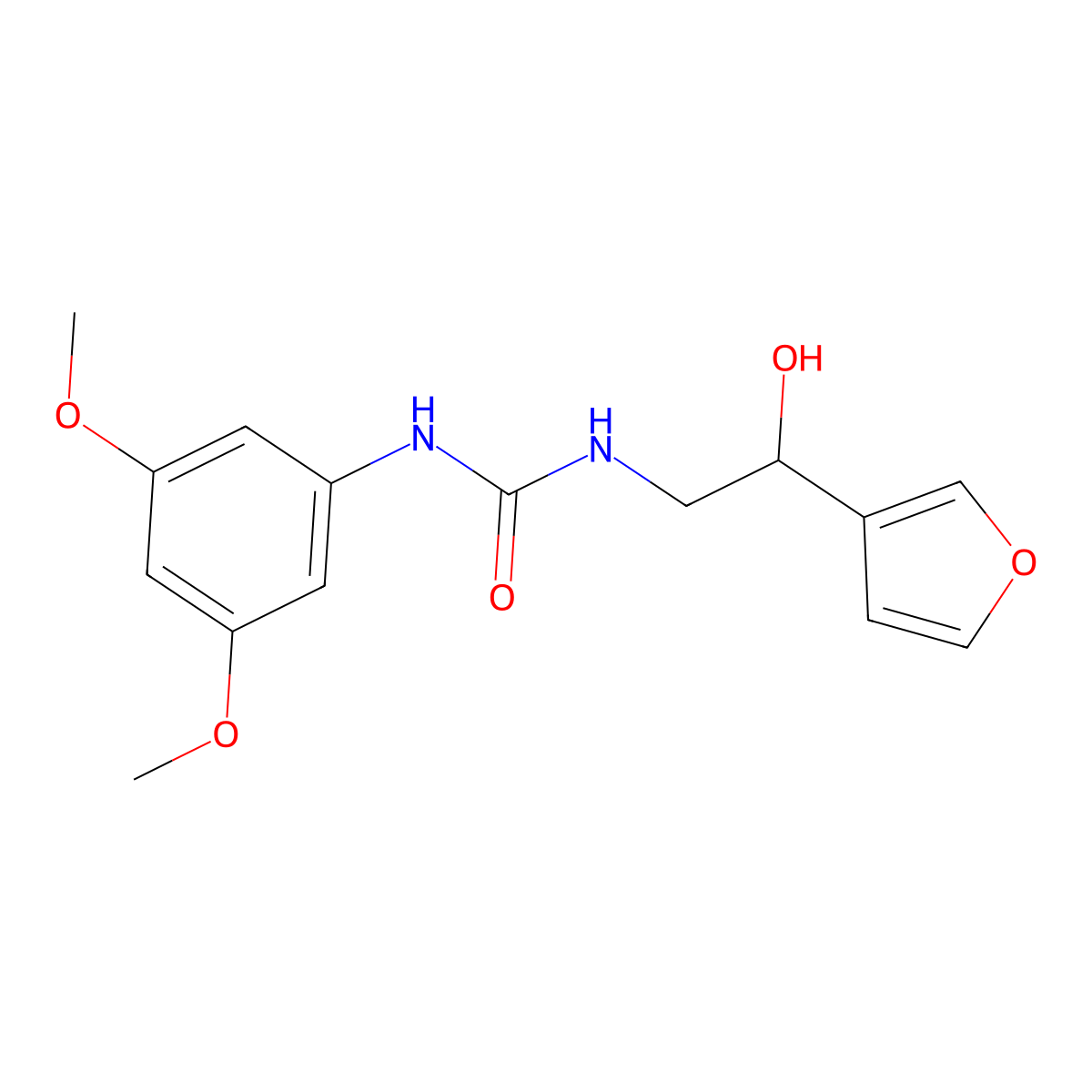 1-(3,5-Dimethoxyphenyl)-3-[2-(furan-3-yl)-2-hydroxyethyl]urea molecular structure, CAS 1396578-32-7
