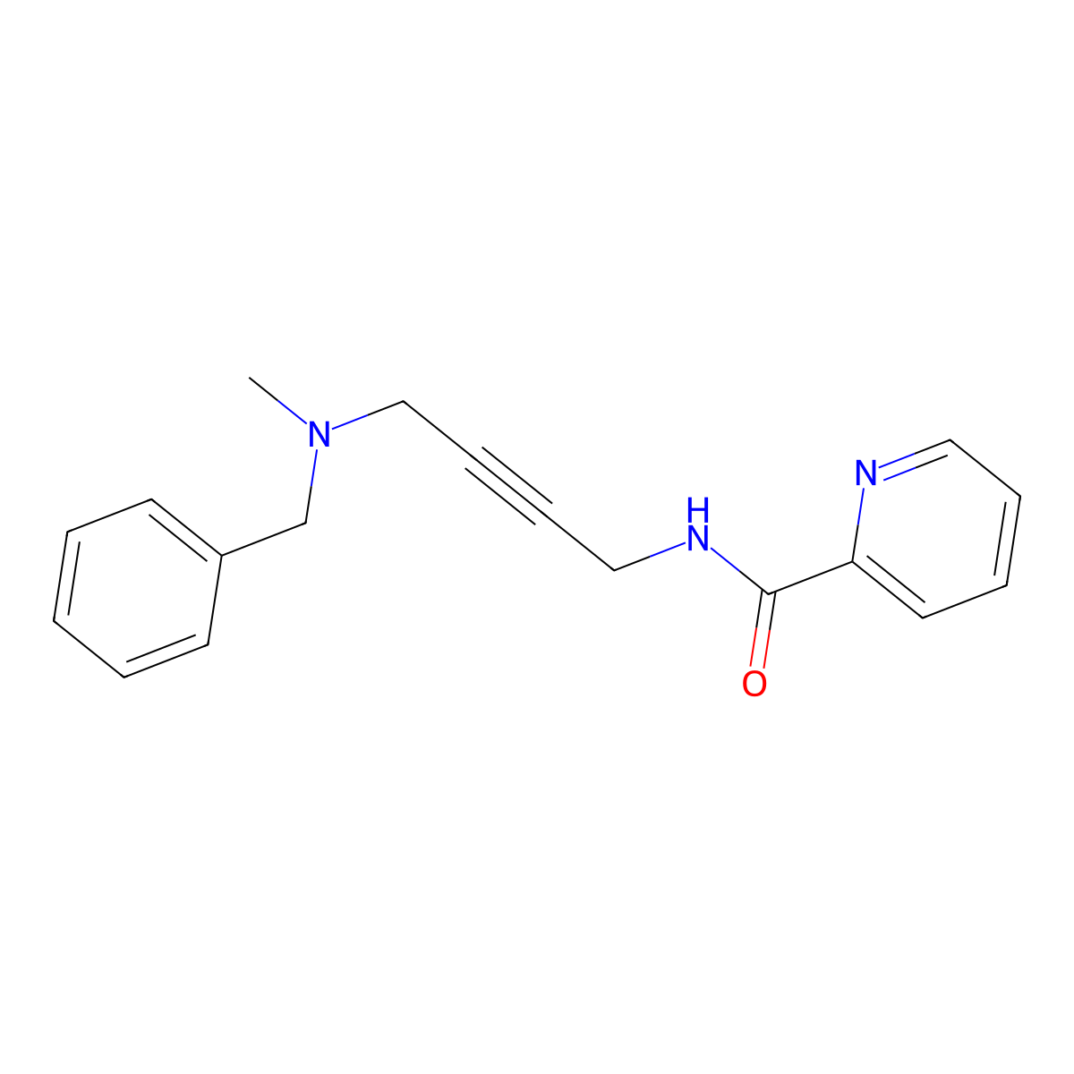 N-(4-(benzyl(methyl)amino)but-2-yn-1-yl)picolinamide molecular structure, CAS 1396578-49-6