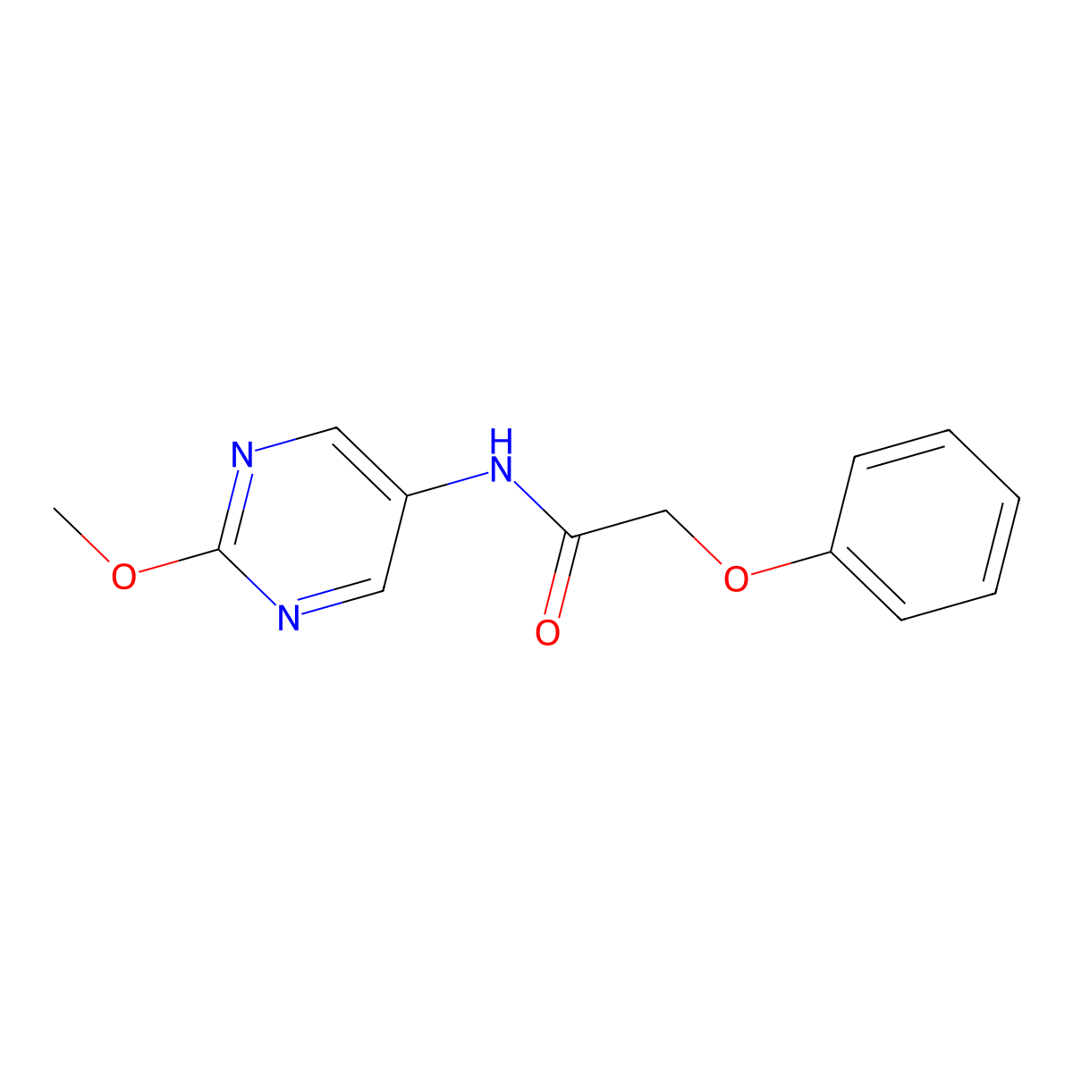 N-(2-methoxypyrimidin-5-yl)-2-phenoxyacetamide molecular structure, CAS 1396578-80-5