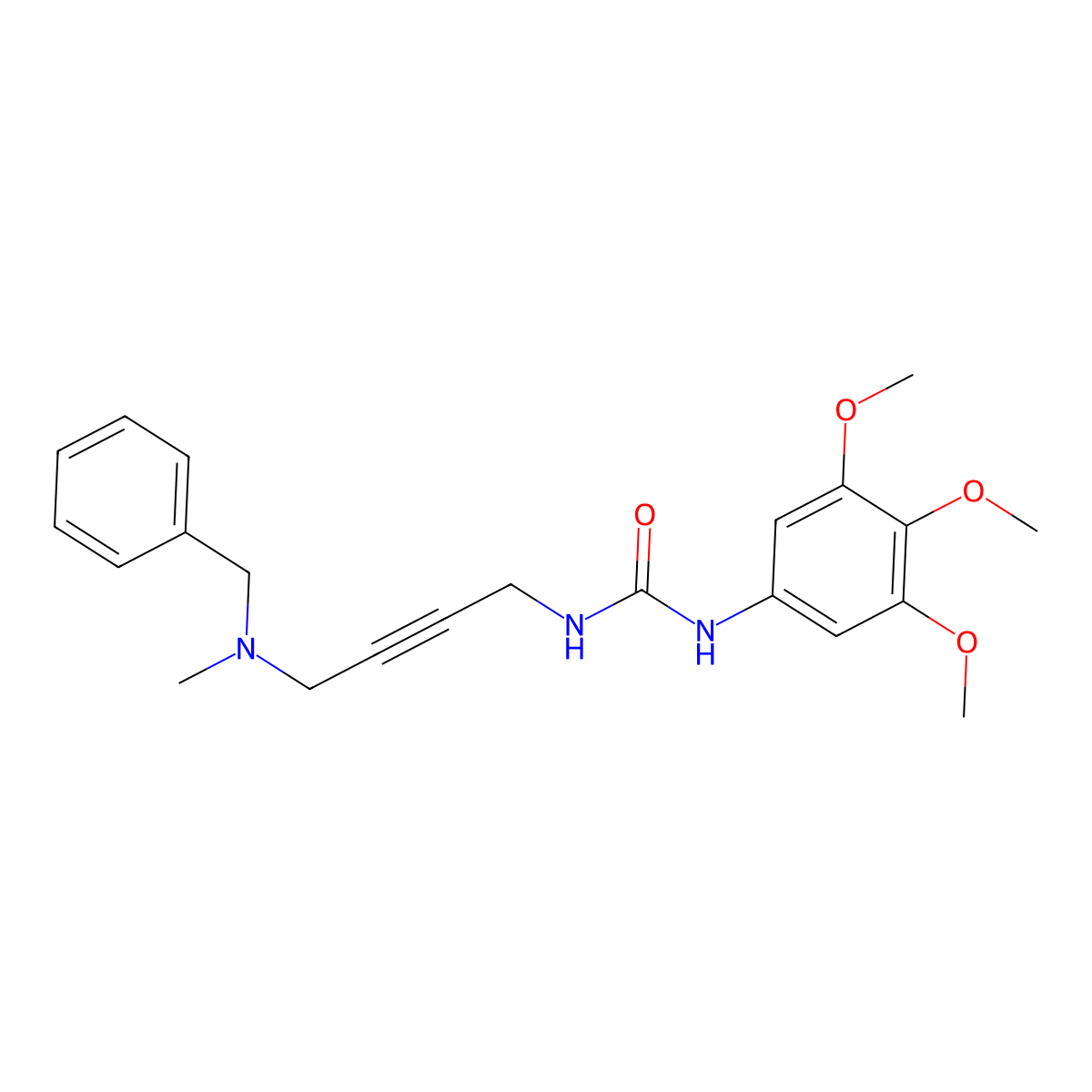 1-{4-[Benzyl(methyl)amino]but-2-yn-1-yl}-3-(3,4,5-trimethoxyphenyl)urea molecular structure, CAS 1396579-33-1