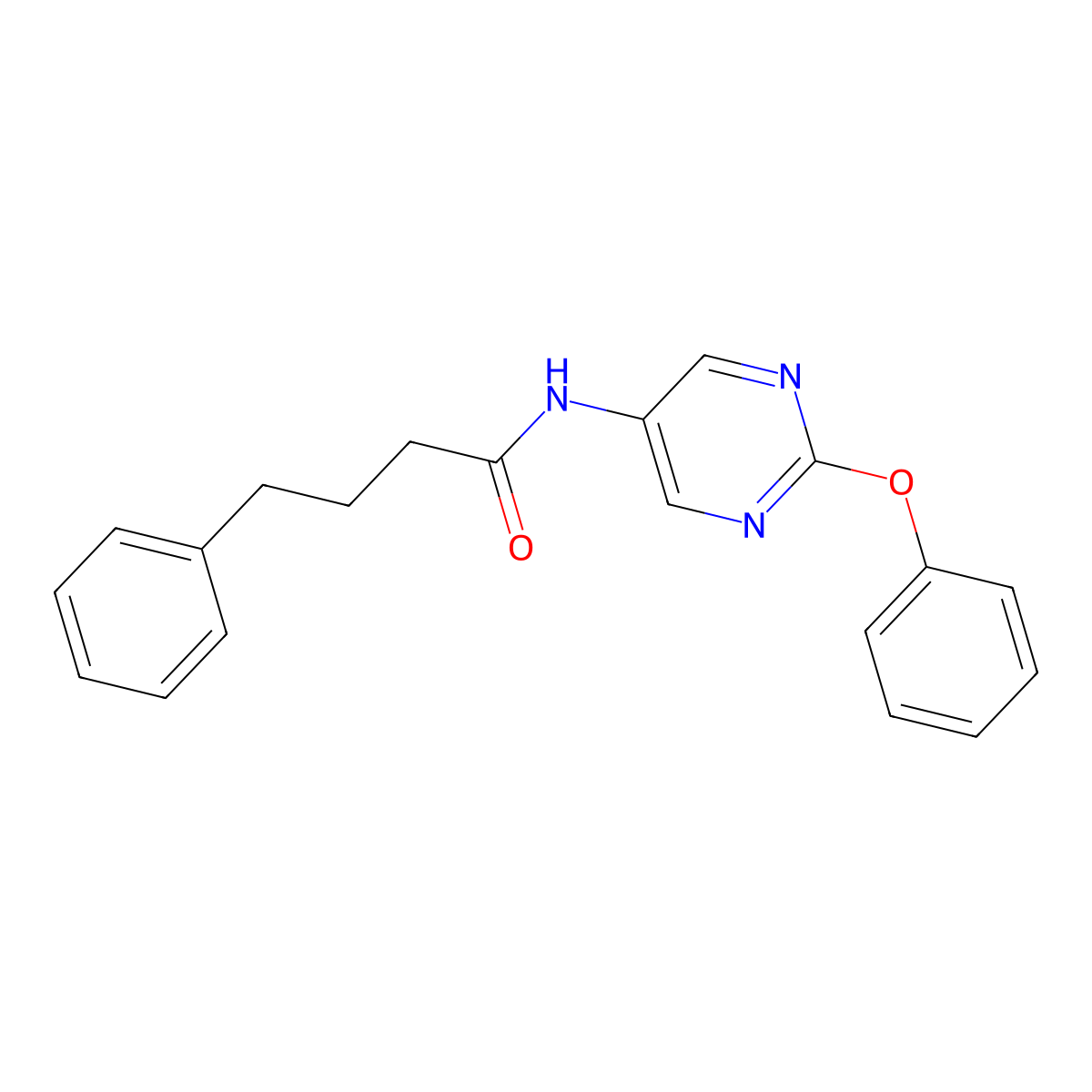 N-(2-phenoxypyrimidin-5-yl)-4-phenylbutanamide molecular structure, CAS 1396579-38-6