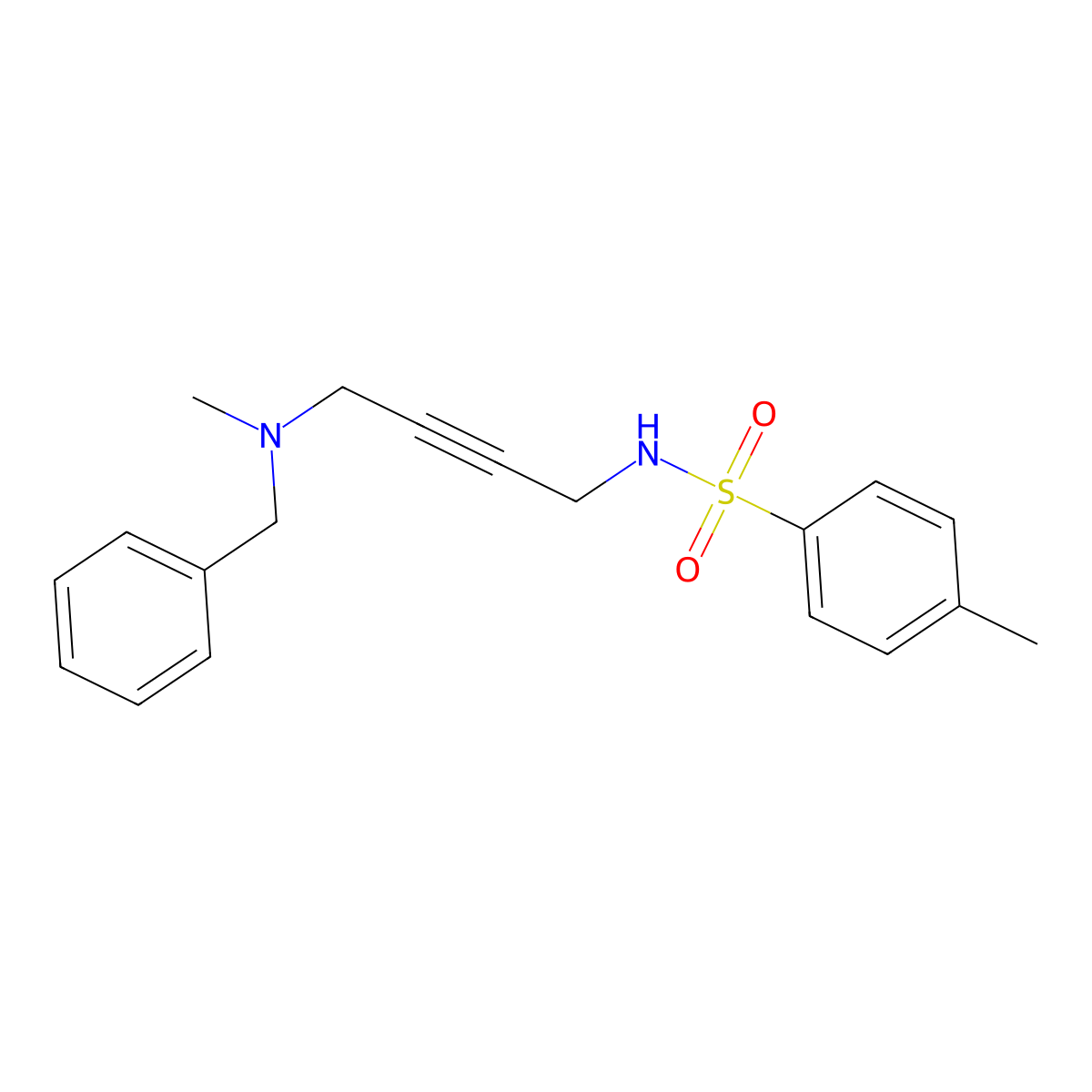 N-(4-(benzyl(methyl)amino)but-2-yn-1-yl)-4-methylbenzenesulfonamide molecular structure, CAS 1396580-29-2