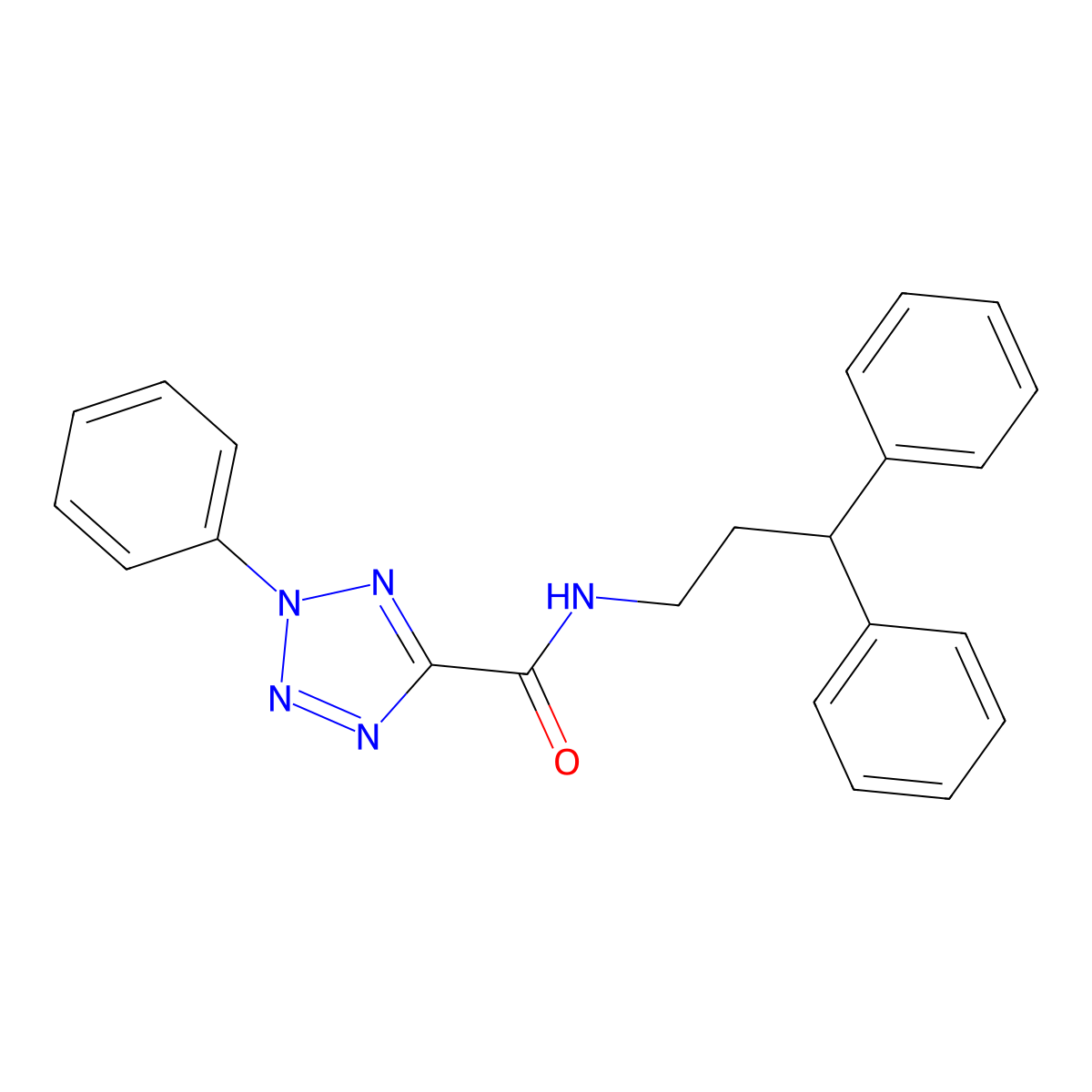 N-(3,3-diphenylpropyl)-2-phenyl-2H-tetrazole-5-carboxamide molecular structure, CAS 1396580-70-3