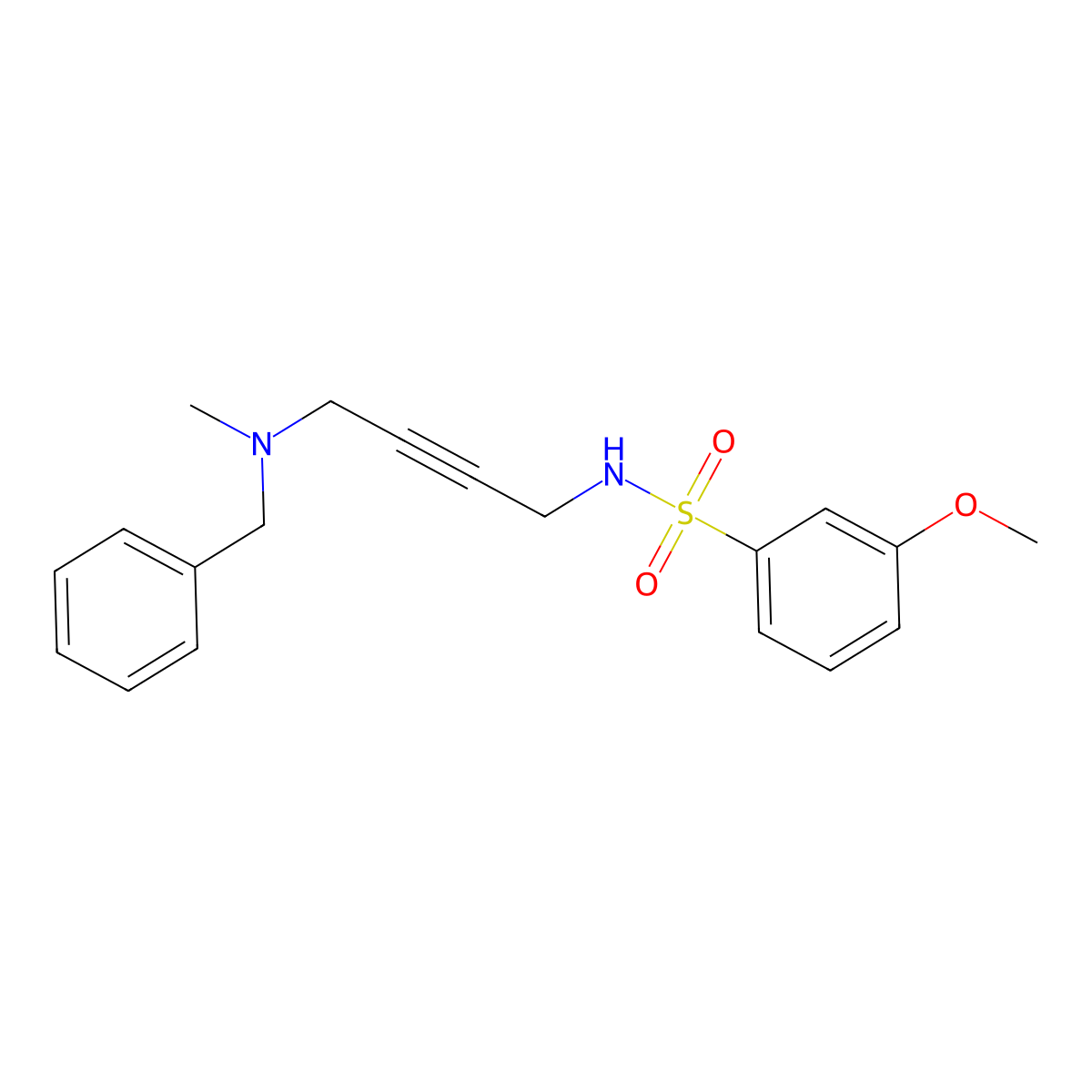 N-(4-(benzyl(methyl)amino)but-2-yn-1-yl)-3-methoxybenzenesulfonamide molecular structure, CAS 1396580-98-5