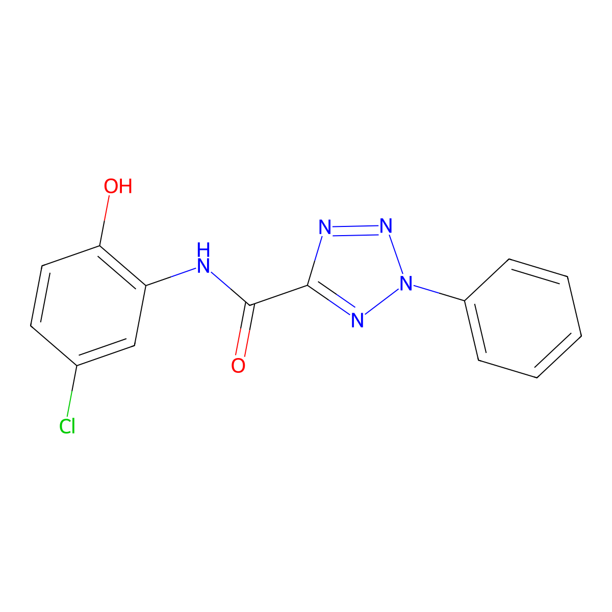N-(5-chloro-2-hydroxyphenyl)-2-phenyl-2H-tetrazole-5-carboxamide molecular structure, CAS 1396582-38-9