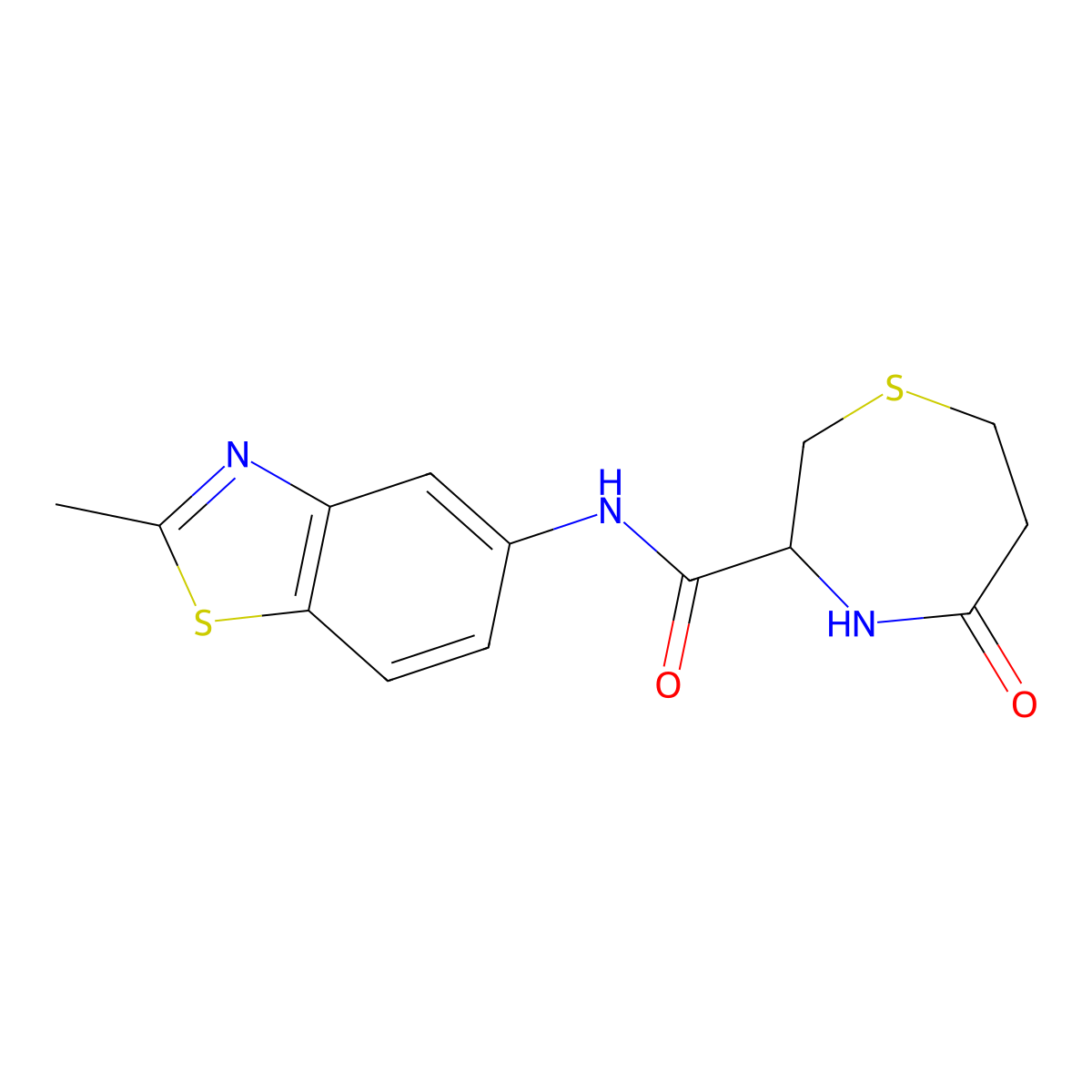N-(2-methylbenzo[d]thiazol-5-yl)-5-oxo-1,4-thiazepane-3-carboxamide molecular structure, CAS 1396582-39-0