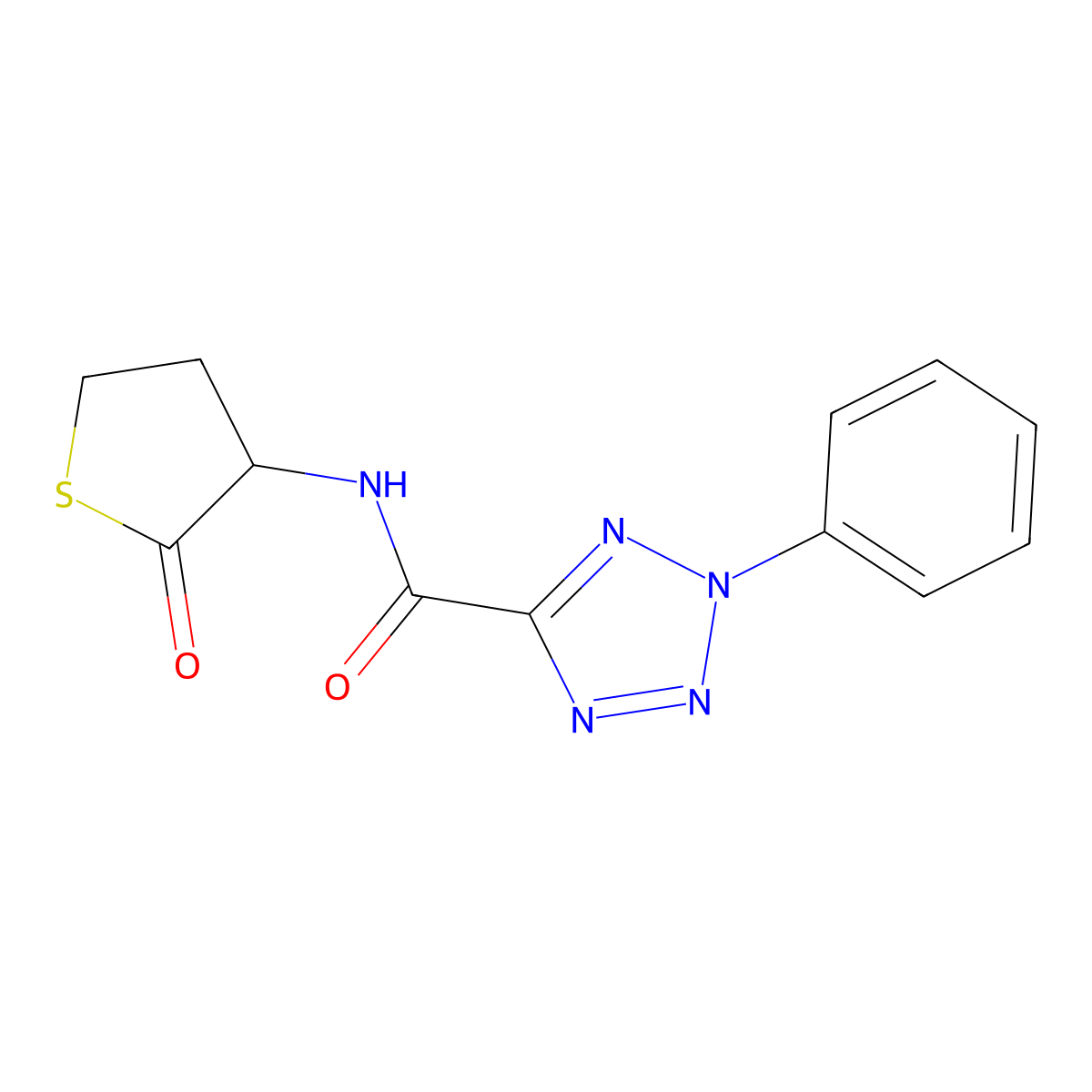 N-(2-oxotetrahydrothiophen-3-yl)-2-phenyl-2H-tetrazole-5-carboxamide molecular structure, CAS 1396583-14-4