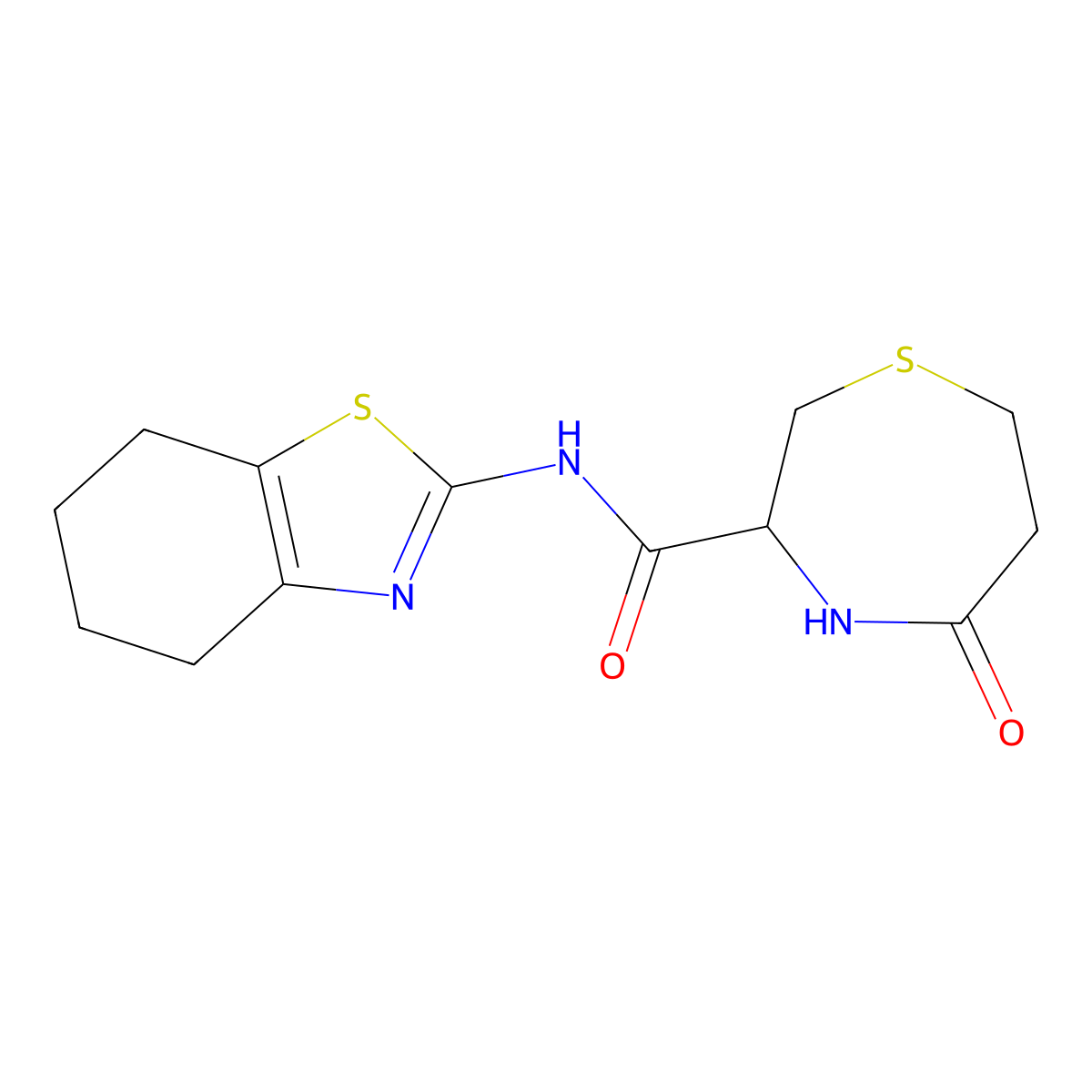5-oxo-N-(4,5,6,7-tetrahydrobenzo[d]thiazol-2-yl)-1,4-thiazepane-3-carboxamide molecular structure, CAS 1396583-93-9