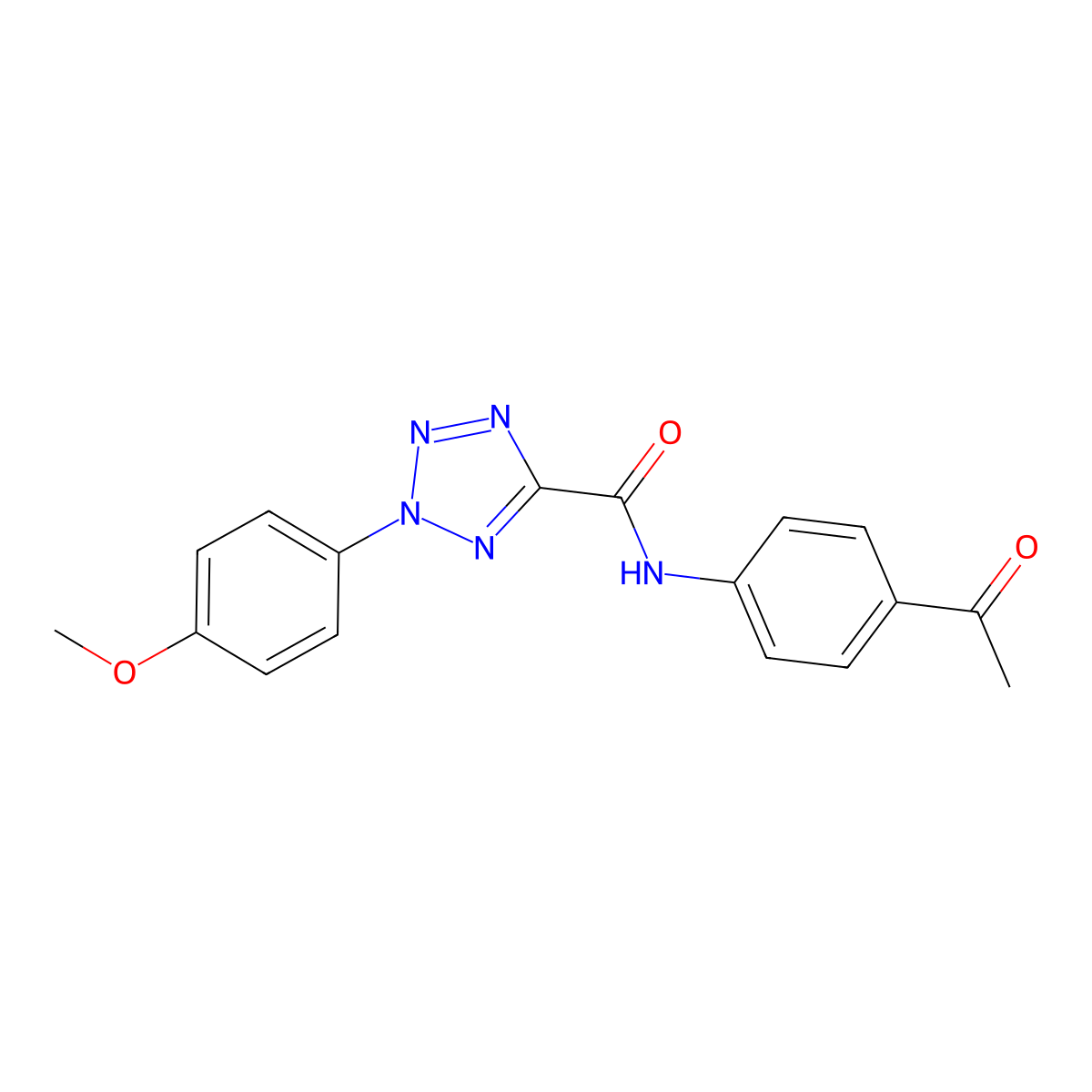 N-(4-acetylphenyl)-2-(4-methoxyphenyl)-2H-tetrazole-5-carboxamide molecular structure, CAS 1396584-48-7