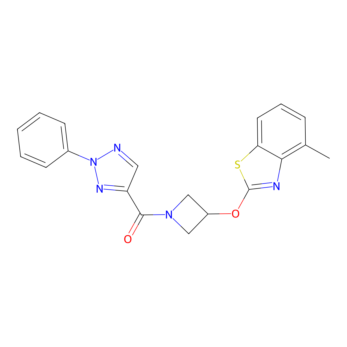 (3-((4-methylbenzo[d]thiazol-2-yl)oxy)azetidin-1-yl)(2-phenyl-2H-1,2,3-triazol-4-yl)methanone molecular structure, CAS 1396584-83-0
