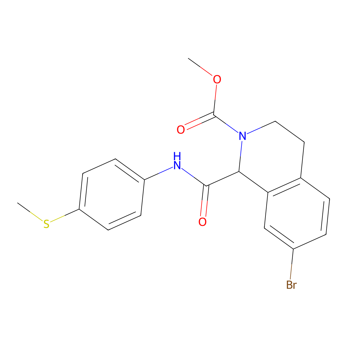 methyl 7-bromo-1-((4-(methylthio)phenyl)carbamoyl)-3,4-dihydroisoquinoline-2(1H)-carboxylate molecular structure, CAS 1396624-43-3