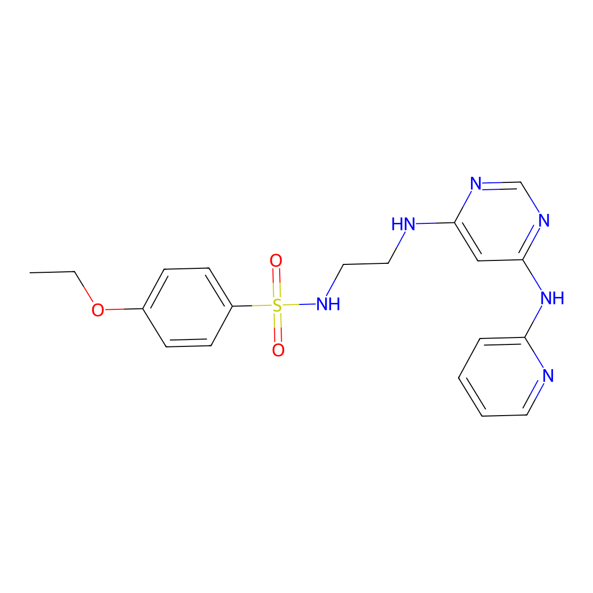 4-ethoxy-N-(2-((6-(pyridin-2-ylamino)pyrimidin-4-yl)amino)ethyl)benzenesulfonamide molecular structure, CAS 1396624-91-1