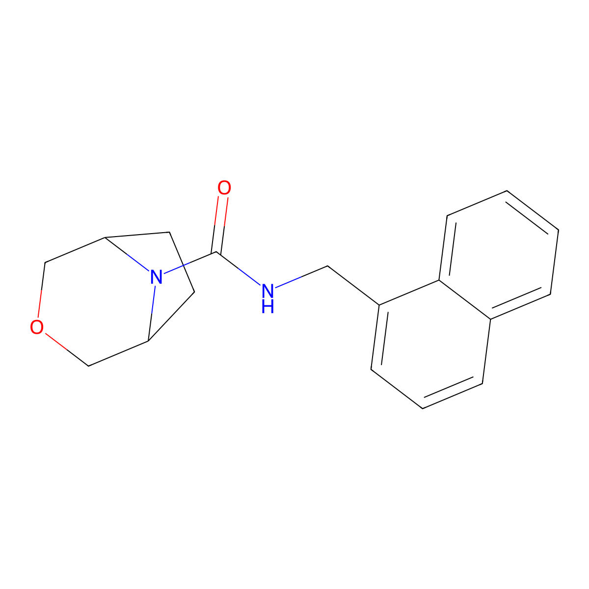 N-(Naphthalen-1-ylmethyl)-3-oxa-8-azabicyclo[3.2.1]octane-8-carboxamide molecular structure, CAS 1396625-34-5