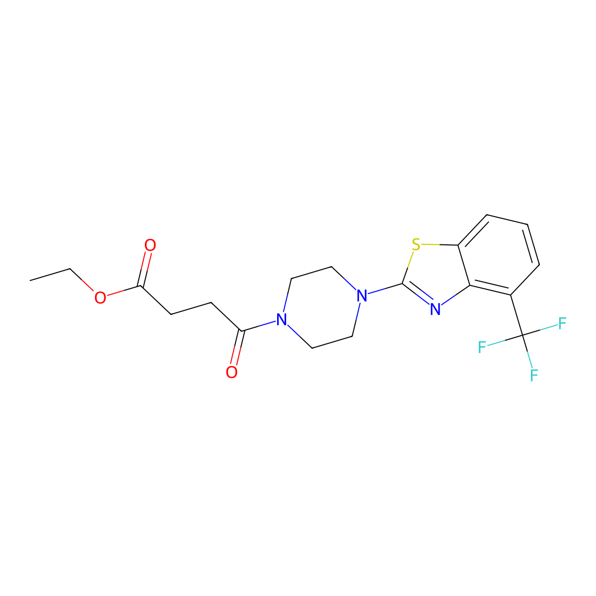 Ethyl 4-oxo-4-(4-(4-(trifluoromethyl)benzo[d]thiazol-2-yl)piperazin-1-yl)butanoate molecular structure, CAS 1396625-44-7