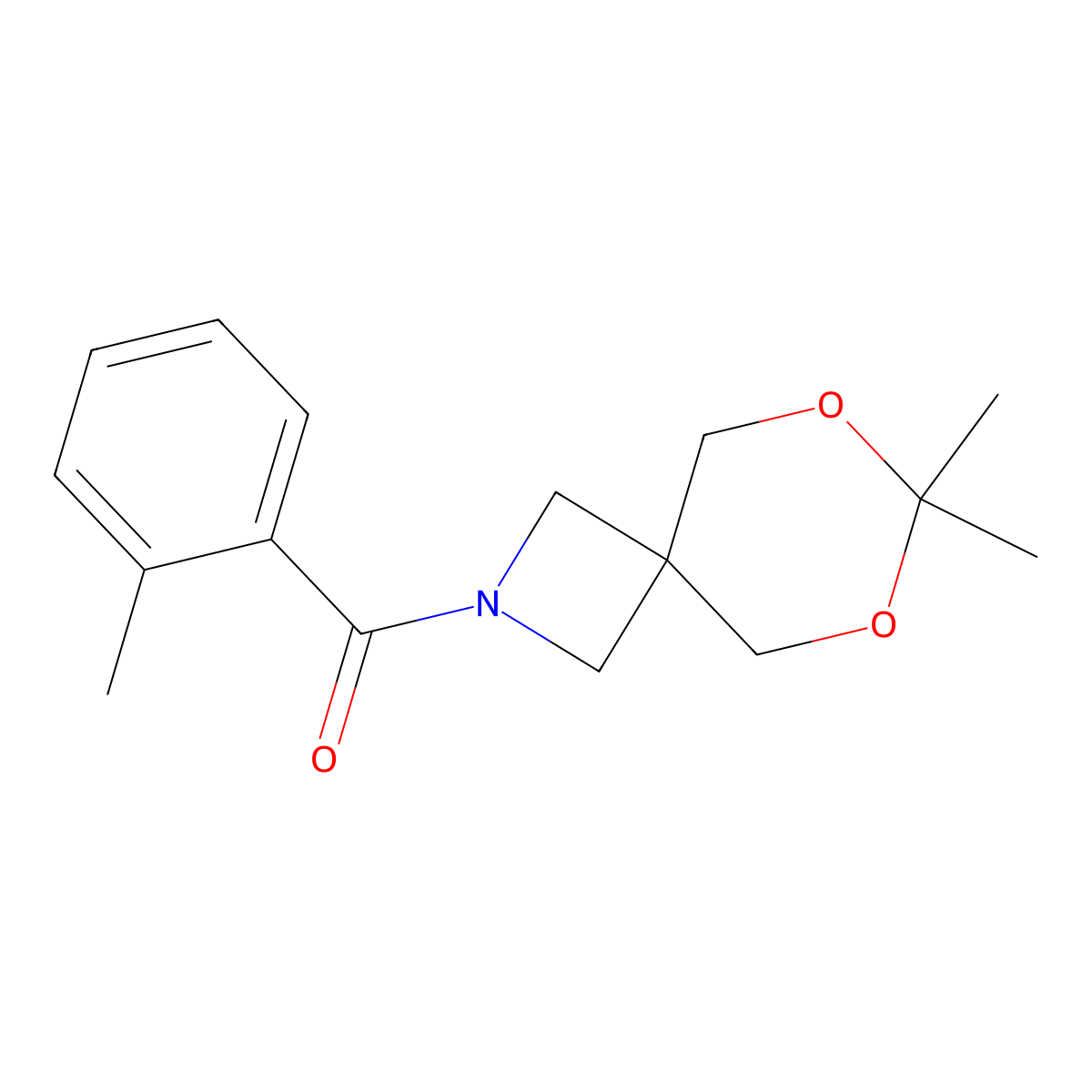 (7,7-Dimethyl-6,8-dioxa-2-azaspiro[3.5]nonan-2-yl)(o-tolyl)methanone molecular structure, CAS 1396625-64-1