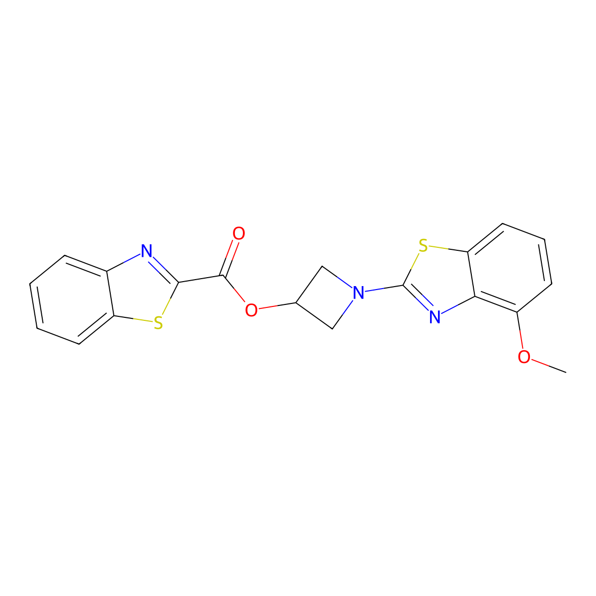 1-(4-Methoxy-1,3-benzothiazol-2-yl)azetidin-3-yl 1,3-benzothiazole-2-carboxylate molecular structure, CAS 1396625-96-9