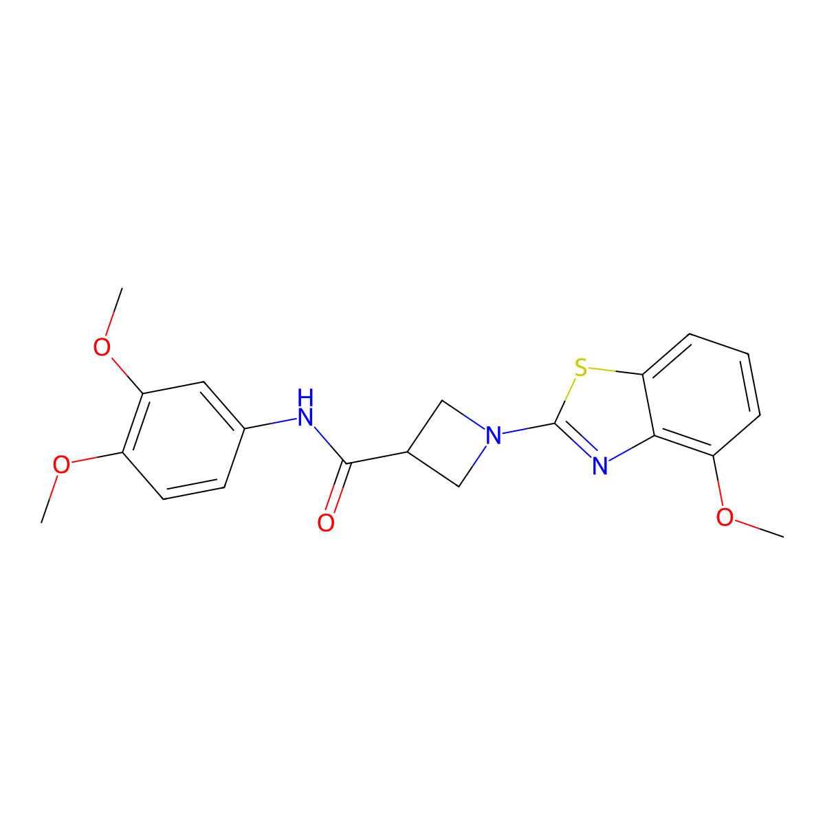 N-(3,4-dimethoxyphenyl)-1-(4-methoxybenzo[d]thiazol-2-yl)azetidine-3-carboxamide molecular structure, CAS 1396626-05-3